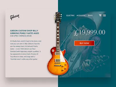 Gibson Guitar Daily UI dailyui design guitar webdesign website websitedesign