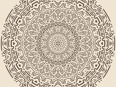 Radial Pattern #3 ancient concentric doodle flat illustration kaleidoscope mayan minimal pattern radial tribal vector