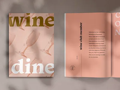 Wine and Dine branding design typography