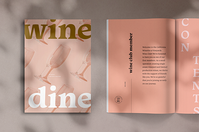 Wine and Dine branding design typography