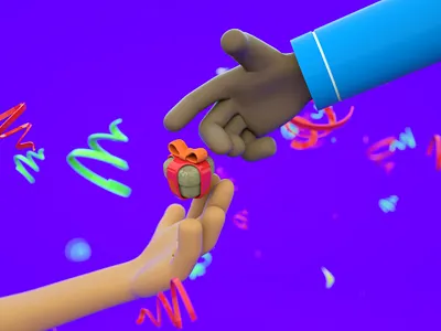 Giving is an Art 3d character cinema4d colors corona covid19 gift giftbox hand illustration illustration digital illustrations model octane octanerender