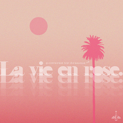 La Vie en Rose - Minimalist illustration adobe illustrator digital illustration flat desig flat design gradients graphic design illustration layout minimalism minimalism illustration minimalist monochrome palm pink type typography vector vector art vector illustration