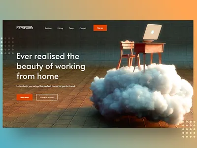 homework Landing page 3d cinema4d design home page homepage design homework illustration landingpage model photoshop