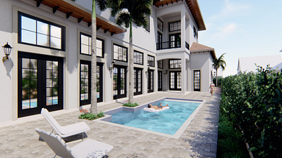 Florida Villa architecture design interior architecture lumion renders revit sketchup visualization