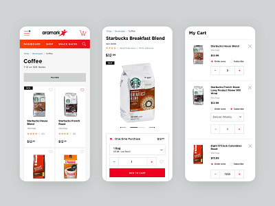 Product Purchase Flow add to cart coffee ecommerce mobile product website website design