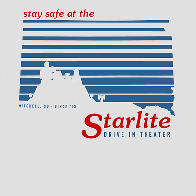 Starlite Drive In Shirt 70s apparel drive in graphicdesign illustration retro shirt south dakota t shirt t shirt design