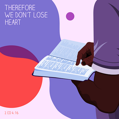 Therefore we don't lose heart church design church marketing design flat illustration minimal typography