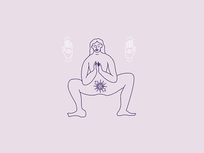 Sacred Feminine divine female feminine feminism girl girl power illustration lineart meditation posture sacred thirdeye