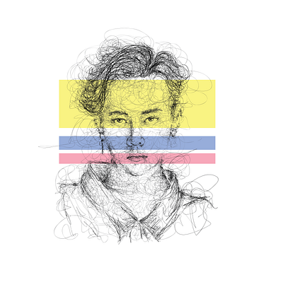 g dragon scribble portrait art commission design icon illustration illustrator minimal portrait scribble vector work