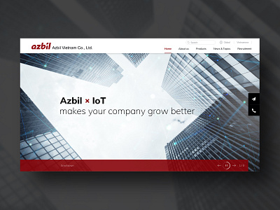 Azbil - Homepage - Corporation clean design factory homepage industry innovation life pc solution ui ux webdesign xd