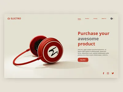 Headphone landing page abstract app app ui app ui ux branding design designs ecommerce electronic landing page landing page design landscape minimal ui ux wave web ui webdesign website xd design