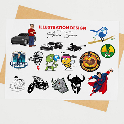 Mascot Design Anwar Suseno app bird branding car design icon illustration logo mascot motorcycle music nature robot sign silhouette superman symbol tank turkey vector