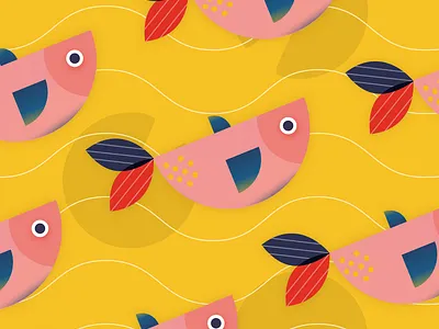 Fish pattern design illustration sketch