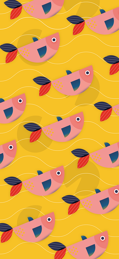 Fish pattern design illustration sketch