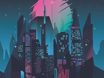 Cybercity illustration for mask cyber cybercity cyberpunk futurism futuristic graphic design illustration mask vector