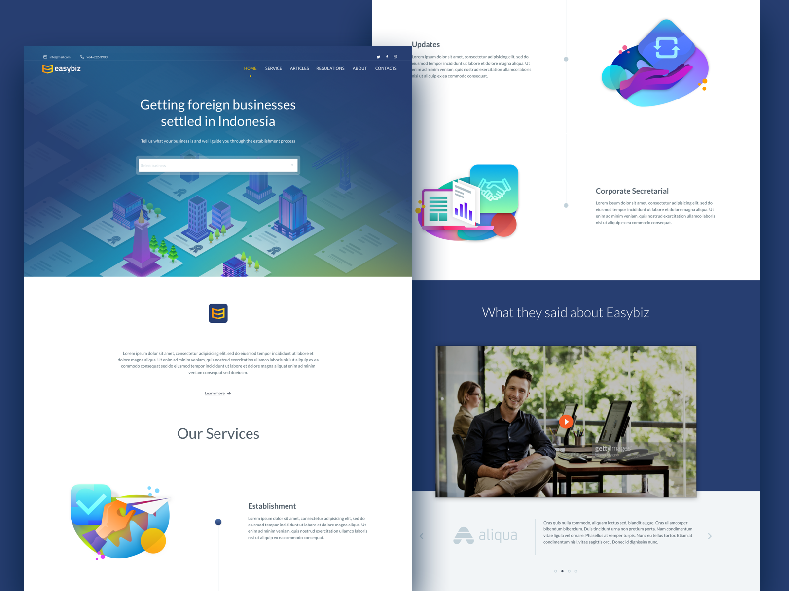Example of One Pager Website Design | Landing Page