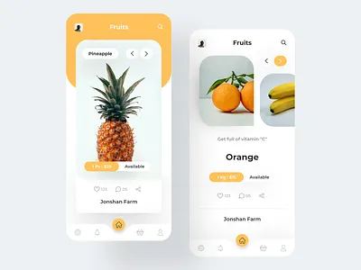 Fruits App colorful design fruits fruitsapp icon ios ui uiux ux