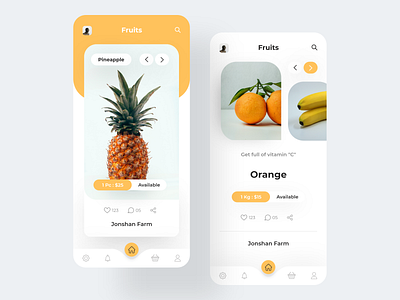 Fruits App colorful design fruits fruitsapp icon ios ui uiux ux