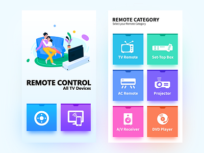 Remote Control - All TV Devices ac remote adobe illustrator adobe photoshop adobe xd all tv devices all tv devices app branding design figma remote control sketch tv tv app tv devices tv devices tv remote ui ux