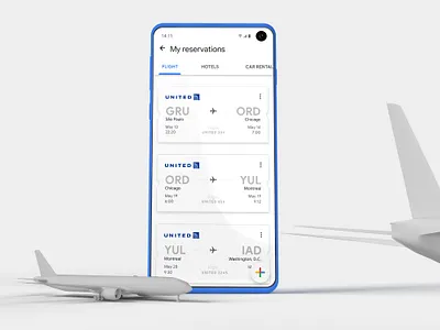 Google Trips airplane app blue card design flight google google design inspire mobile texture ticket trip ui ux