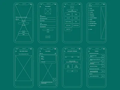 Wireframes APP Unimed Florianópolis app app design design mobile ui ux wireframe