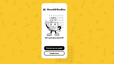 Daily UI Challenge 1 : Login Screen 1930s daily ui dailyui design illustration mobile monochrome old cartoon ui