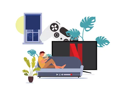 Quarantine Productivity app design digital illustration flat icon illustration ui ux vector web