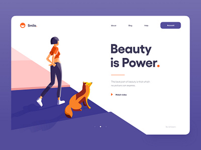 Illustration for Smile 😊 character clean color fox girl illustration illustrator landing page minimal orange perspective smile typography ui ui design ux ux design web web design website