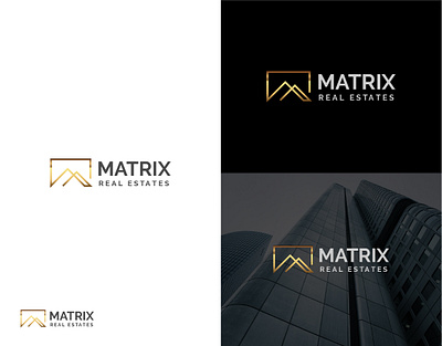 MATRIX Real Estate brand branding design flat logo logo design logo logo design minimal