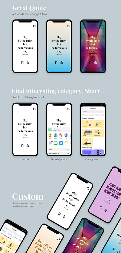 Great Quote App adobexd app ios iphone mobile quote