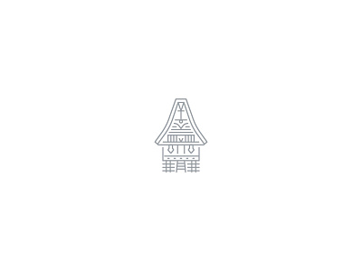 Landmark Illustration - Tongkonan at South Sulawesi building google design house icon illustration indonesia landmark line art outline icon vector illustration