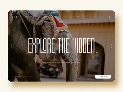Travelmantra adobe xd elephant landing design landing page landing page design minimal tourism travel travelling ui ux ui design webdesign website design