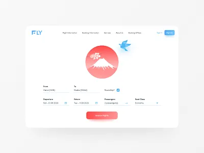 FLY Booking System design elegant design illustration light light ui modern ui