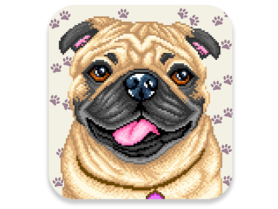 Pixel Art character design design dog dog illustration graphicdesign illustration photoshop pixel art pixelart pixelartist pug