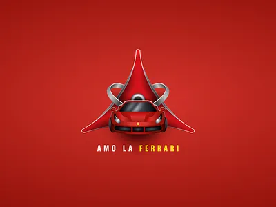 Amo La Ferrari brand branding car concept design ferrrari icon illustration logo red vector