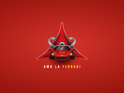 Amo La Ferrari brand branding car concept design ferrrari icon illustration logo red vector