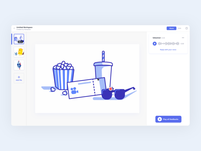 Voice based feedback animation app art audio business collaboration design feedback gif homepage share tool tools tooltip ui user experience ux visual feedback voice workspace