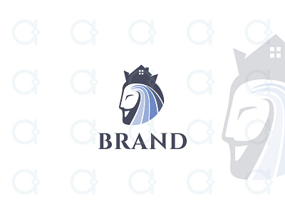 King House Logo beard brand identity branding brokerage constructor cottage crown design home hotel house king kingdom logo mortgage property real estate realtor