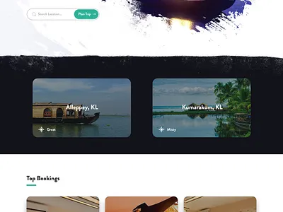 Papership - Kerala backwaters booking website backwaters branding colorsplash dailyui design design concept fashion design illustration ink kerela splash water design webdesign website website concept