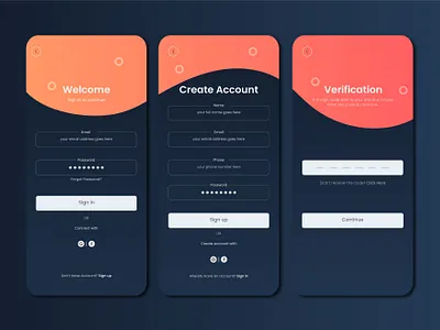 Sign In/ Sign Up Page App UI app app design appdesign business agency design illustration registration sign in signup ui