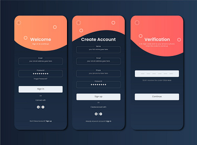 Sign In/ Sign Up Page App UI app app design appdesign business agency design illustration registration sign in signup ui