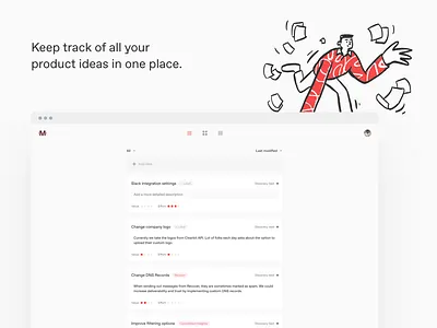 Makergrid · Ideas view card design product management ui ux