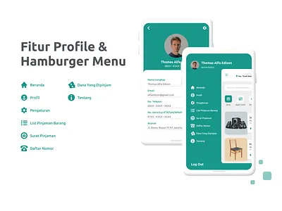 Profile and Hamburger Menu design hamburger menu icon interaction design menu bar mobile profile ui ui ux user interface design ux