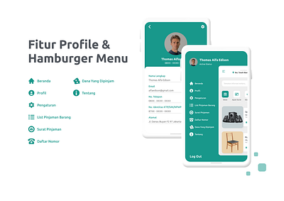 Profile and Hamburger Menu design hamburger menu icon interaction design menu bar mobile profile ui ui ux user interface design ux