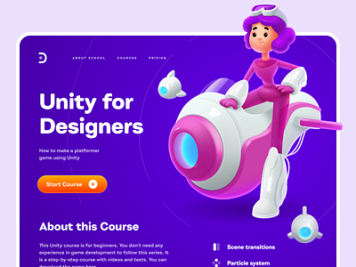 Cosmogirl concept cosmic girl courses design education games girl home page illustration landing page learning platform shakuro study ui ux web web design website