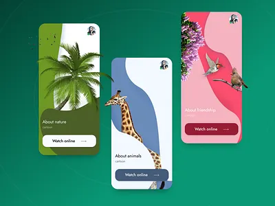 Animals Watch App app design design kino tv ui watch
