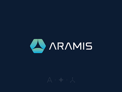 Aramis - Visual Identity a blockchain blue branding green identity logo software tech