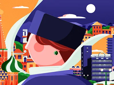 Killing Eve Carolyn s World architecture art bbcamerica culture design editorial editorial illustration englannd illustration illustrator italy killingeve landscapes locations london minimal moscow russia siena vector