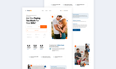 CheapBills app branding colour design illustration logo typography ui ux website