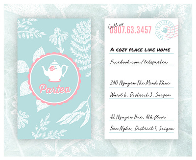 Partea Logo and Biz Card afternoon branding england logo namecard saigon tea